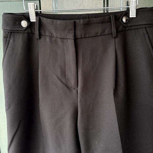 Talbots Black Dress Pants Sz 10 w/ Gunmetal Buttons Trousers Office Career Work - Picture 2 of 5